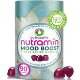 Nutracelle frasco frontal de Nutramin Mood Boost mostrando diseño y conteo