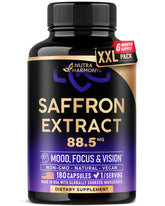 NUTRAHARMONY envase frontal de azafrán, beneficio: calidad orgánica