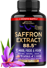 NUTRAHARMONY frasco frontal mostrando 90 cápsulas y suministro para tres meses