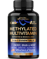 NUTRAHARMONY envase frontal claro mostrando 120 cápsulas y beneficios