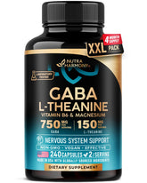 NUTRAHARMONY frasco frontal mostrando la fórmula para calma y sueño