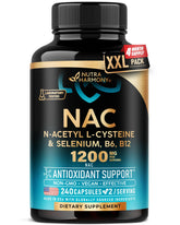 NUTRAHARMONY frasco frontal mostrando 240 cápsulas y etiqueta clara