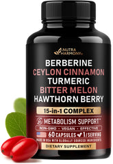 NUTRAHARMONY frente del envase mostrando 60 cápsulas y beneficios visibles