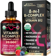 NUTRAHARMONY botella frontal mostrando etiqueta y formato orgánico