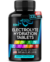 NUTRAHARMONY envase frontal mostrando 240 tabletas y beneficios de hidratación