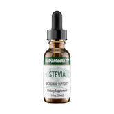 NutraMedix stevia envase frontal mostrando tamaño y marca, ideal para sustituir azúcar