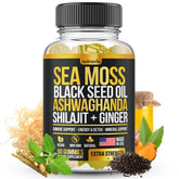 nutravia envase frontal de gomitas sea moss, conveniencia para la rutina