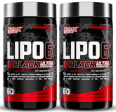 Nutrex Research Lipo-6 Black frente del envase mostrando etiqueta y beneficios