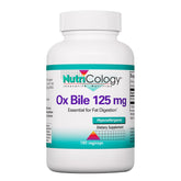 Allergy Research Group botella frontal de Nutricology Ox Bile 125 mg, presentación clara