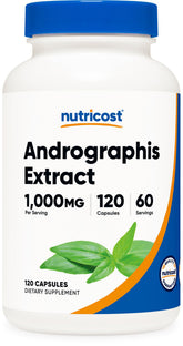 Nutricost frasco frontal mostrando etiqueta clara y beneficio de concentración