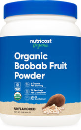 Nutricost baobab frente del envase mostrando presentación y beneficios