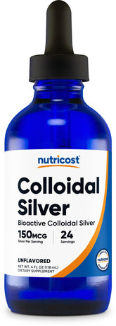Nutricost botella frontal 4oz vidrio azul para protección UV