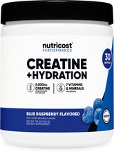 Nutricost empaque frontal mostrando sabor Blue Raspberry y beneficios claros
