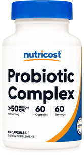 Nutricost frasco delantero mostrando el etiquetado y beneficios clave