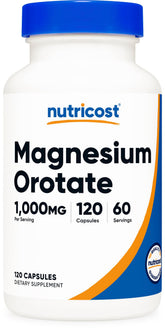 Nutricost frasco frontal mostrando 120 cápsulas, visual clara del producto