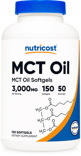 Nutricost frasco frontal mostrando 150 cápsulas y conveniencia
