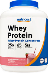 Nutricost envase frontal 5 libras mostrando diseño y sabor fresa