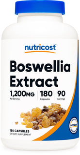 Nutricost botella frontal Boswellia, presentación clara y informativa