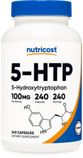 Nutricost frasco frontal que muestra 240 cápsulas y ventaja de duración