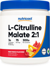 Nutricost envase frontal 300 g mostrando sabor fruit punch y beneficio rendimiento