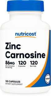 Nutricost frasco frontal mostrando etiqueta clara y dosis por envase