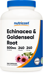 Nutricost frasco frontal mostrando 240 cápsulas y marca para compra segura