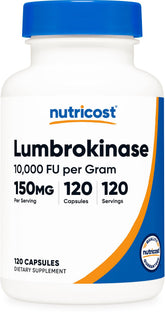 Nutricost frasco frontal mostrando 120 cápsulas y beneficio de suministro prolongado