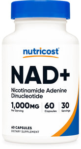 Nutricost envase frontal mostrando 60 cápsulas y 30 tomas, claridad del producto