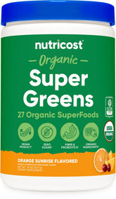 Nutricost envase frontal Orange Sunrise muestra diseño y beneficio sabor cítrico