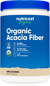 Nutricost frasco frontal mostrando el envase y el tamaño práctico
