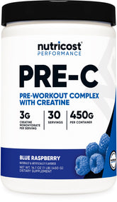 Nutricost frasco frontal mostrando etiqueta y sabor blue raspberry