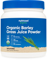 Nutricost frente del envase mostrando 1 lb y sello orgánico, aporta confianza