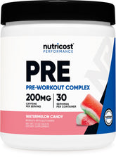 Nutricost frente del envase mostrando diseño y sabor Watermelon Candy, facilita elección