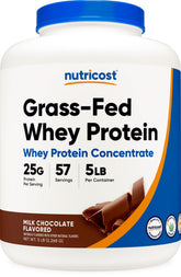 Nutricost envase frontal Chocolate 5 libras mostrando etiqueta y beneficios