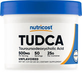 Nutricost Tudca polvo frontal mostrando envase y cantidad, confianza de marca