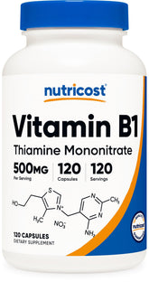 Nutricost envase frontal mostrando 120 cápsulas y concentración 500 mg
