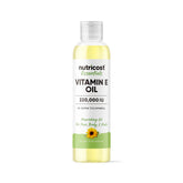 Nutricost aceite vitamina E botella frontal, envase confiable para cuidado