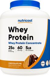 Nutricost envase frontal mostrando marca y tamaño 5LBS, visión clara del producto
