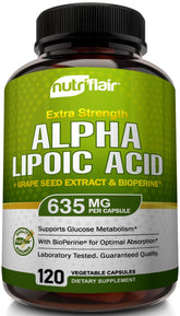 NutriFlair frasco delante mostrando cápsulas y beneficio de dosis clara
