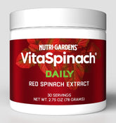 Nutrigardens envase frontal mostrando VitaSpinach y beneficio de energía natural