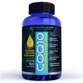 NutriGenomic Naturals frasco frontal mostrando CoQ10 100 mg y beneficios