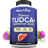 Nutrivein TUDCA+ frontal del envase mostrando la marca y dosis