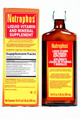 Nutrophos Liquid frente del envase mostrando tamaño y presentación, facilita identificación