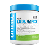 Nuun Endurance limón lima vista frontal mostrando el bote y la marca, enfatizando facilidad de uso