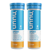 Nuun envase frontal Bev Tube Orange mostrando portabilidad y claridad del producto