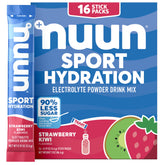 Nuun sobre frontal fresa-kiwi mostrando empaque y conveniencia