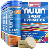 Nuun tubo frente mostrando diseño y portabilidad para hidratación rápida