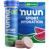 Nuun tubo Watermelon mostrado de frente para identificar sabor y conveniencia