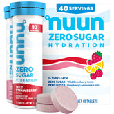 Nuun tubo frente mostrando etiqueta Mixed Berry y conveniencia para llevar