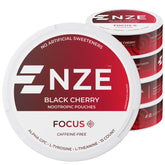 NZE lata frente Black Cherry mostrando diseño y conveniencia